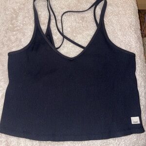 Vuori Black Ribbed Tank Top